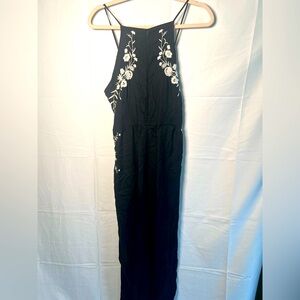 American Eagle Outfitters Black Floral Jumpsuit